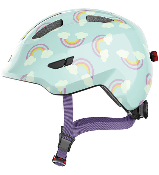 Abus Fietshelm - Smiley 3.0 LED - Blue Rainbow - Abus - 45-51 cm - Fietshelmen