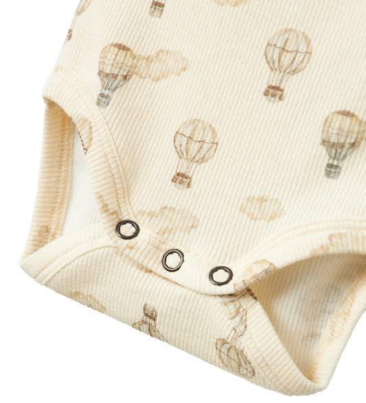 Lil' Atelier Romper l/s - Rib - NbnGavo - Tortelduif/Air BALLON - Lil Atelier - 2 jaar (92) - Rompers Lange Mouw