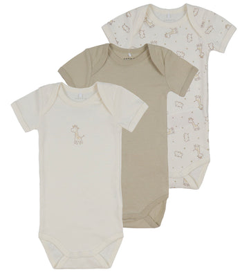 Name It Romper s/s - Noos - NbnBody - 3-pack - Jet Stream - Name It - 74 - Rompers Korte Mouw