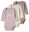 Name It Romper l/s - Noos - 3-pack - Summer Zand - Name It - 74 - Rompers Lange Mouw