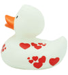 Rubber Eend - Wit m. Rode harten - Badeand - OneSize - Badspeelgoed