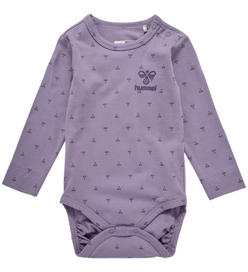 Hummel Romper l/s - hmlBeesy - Lavender Grijs - Hummel - 74 - Rompers Lange Mouw
