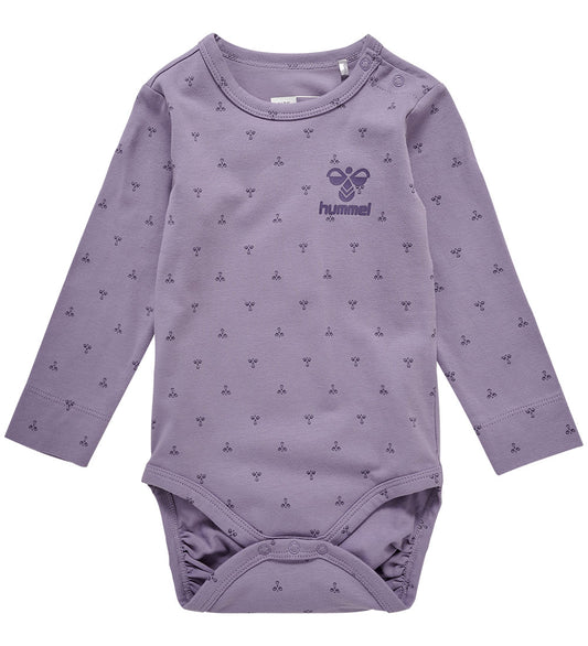 Hummel Romper l/s - hmlBeesy - Lavender Grijs - Hummel - 74 - Rompers Lange Mouw