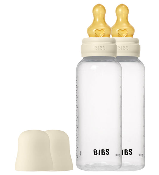 BIBS Babyflesje - 2-pack - 270 ml - PP/Natuurlijk Rubber - Ivory - BIBS - OneSize - Babyflesjes