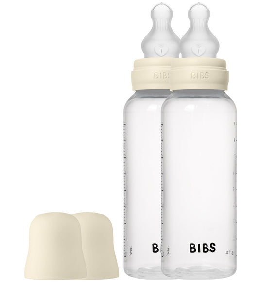 BIBS Babyflesje - 2-pack - 270 ml - PP/Silicone - Ivory - BIBS - OneSize - Babyflesjes