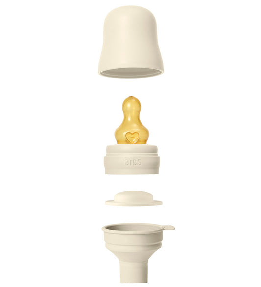 BIBS Babyflesje - 150 ml - PP/Natuurlijk Rubber - Ivory - BIBS - OneSize - Babyflesjes