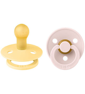 BIBS Colour Fopspenen - Maat 1 - 2-pack - Rond - Pale Boter/Peta - BIBS - OneSize - Fopspenen