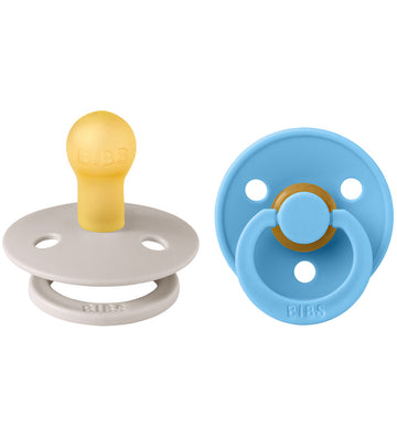 BIBS Colour Fopspenen - Maat 1 - 2-pack - Rond - Paddestoel/Bree - BIBS - OneSize - Fopspenen