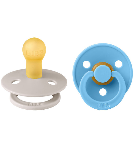 BIBS Colour Fopspenen - Maat 1 - 2-pack - Rond - Paddestoel/Bree - BIBS - OneSize - Fopspenen