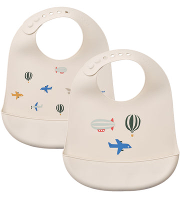 Liewood Slabbetjes - Silicone - 2-pack - Tilda - Aviator/Ecru - Liewood - OneSize - Slabbetjes