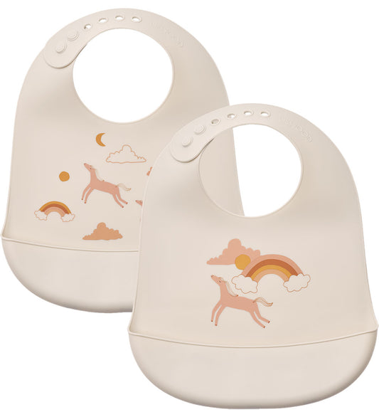 Liewood Slabbetjes - Silicone - 2-pack - Tilda - Dream/Ecru - Liewood - OneSize - Slabbetjes
