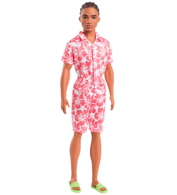Barbie Pop - 30 cm - Fashionista Ken bedrukt overall - Barbie - OneSize - Poppen