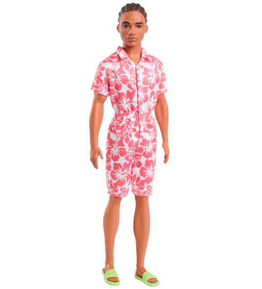 Barbie Pop - 30 cm - Fashionista Ken bedrukt overall - Barbie - OneSize - Poppen
