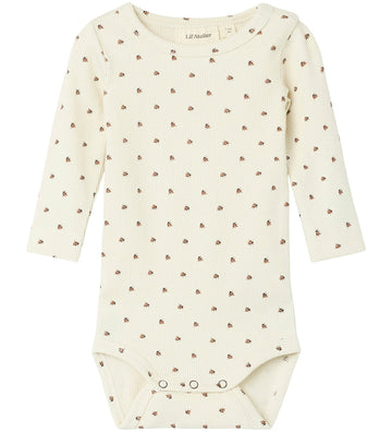 Lil Atelier Romper l/s - Ladybook - NbmLago - Turtledove - Lil Atelier - 1½ jaar (86) - Rompers Lange Mouw