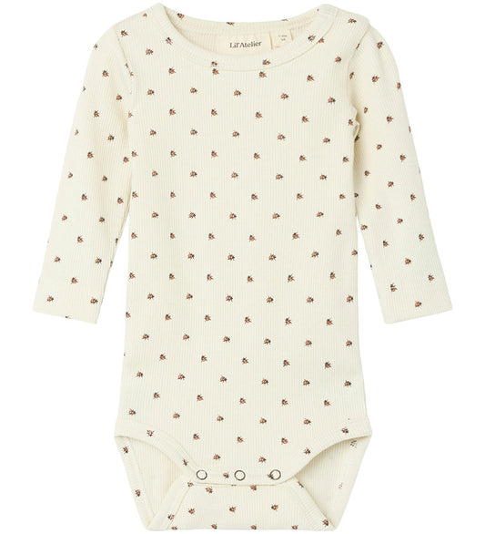 Lil Atelier Romper l/s - Ladybook - NbmLago - Turtledove - Lil Atelier - 1½ jaar (86) - Rompers Lange Mouw