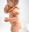 Minimalisma Romper s/s - Rib - Neuriën - Peach - Minimalisma - 74 - Rompers Korte Mouw