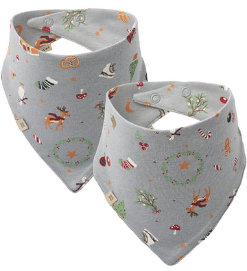 Wheat Babyslabbetje - 2-pack - Eden - Cloudy Sky Holiday - Wheat - OneSize - Kwijlsjaaltjes