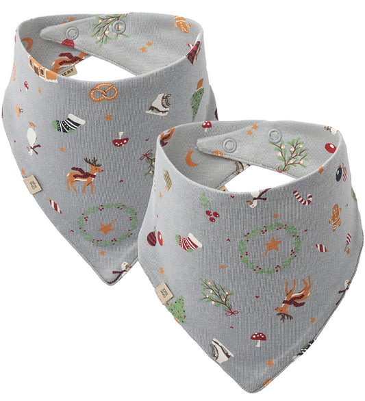 Wheat Babyslabbetje - 2-pack - Eden - Cloudy Sky Holiday - Wheat - OneSize - Kwijlsjaaltjes