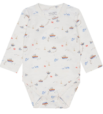 Hust and Claire Romper l/s - Billy - Ivory - Hust and Claire - 62 - Rompers Lange Mouw