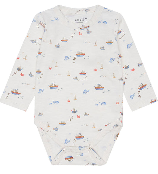 Hust and Claire Romper l/s - Billy - Ivory - Hust and Claire - 62 - Rompers Lange Mouw