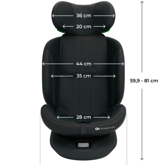 Autostoel Kinderkraft I-Grow 2 Plus I-Size Black