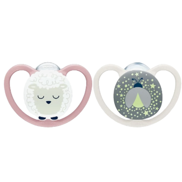 Fopspeen NUK Perfect Match Air Night Schaap/ Vuurvlieg 0-6mnd - 2-pack