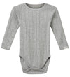 Sofie Schnoor Romper l/s - DicteSB - Grijs Gevlekt m. Pointelle - Sofie Schnoor - 68 - Rompers Lange Mouw