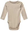 Sofie Schnoor Romper l/s - DicteSB - Beige m. Pointelle - Sofie Schnoor - 74 - Rompers Lange Mouw