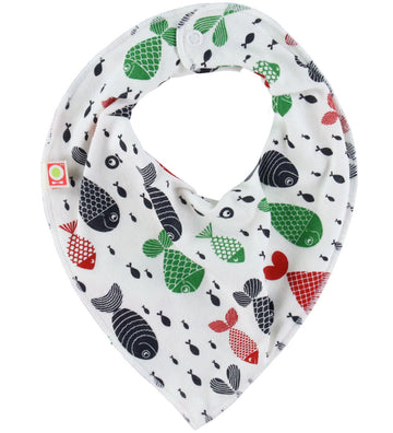 Katvig Babyslabbetje - Wit m. Vissen - Katvig - OneSize - Kwijlsjaaltjes