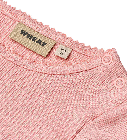 Wheat Romper l/s - Rib - Regitz - Rose - Wheat - 62 - Rompers Lange Mouw