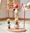 OYOY Telraam - Circus Rabbit - Hout - Nature/Cherry Red - OYOY - OneSize - Activiteitenspeelgoed