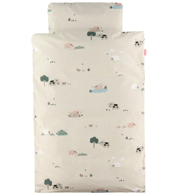 Done by Deer Beddengoedset Junior - Tiny Farm - Zand - Done by Deer - OneSize - Beddengoed - Junior