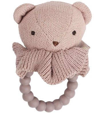 Smallstuff Bijtratel - Beer - Gebreid - 10 cm - Soft Rose - Smallstuff - OneSize - Bijtringen
