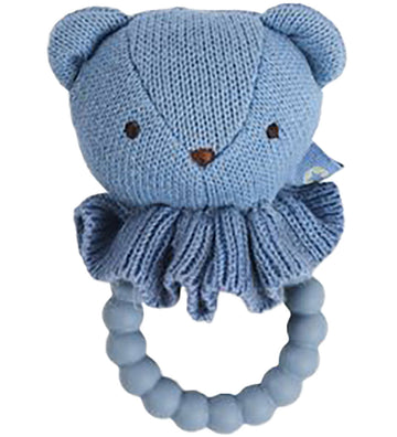 Smallstuff Bijtratel - Beer - Gebreid - 10 cm - Blue - Smallstuff - OneSize - Bijtringen