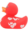 Rubber Eend - Rood Eend m. Witte Harten - Badeand - OneSize - Badspeelgoed