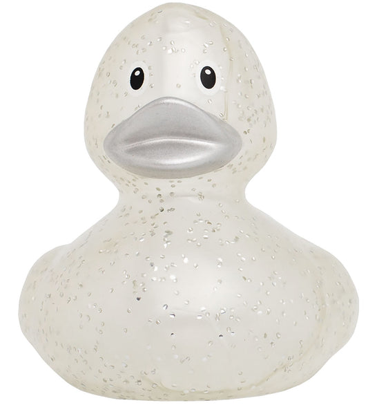 Rubber Eend - Glitter Zilver - Badeand - OneSize - Badspeelgoed