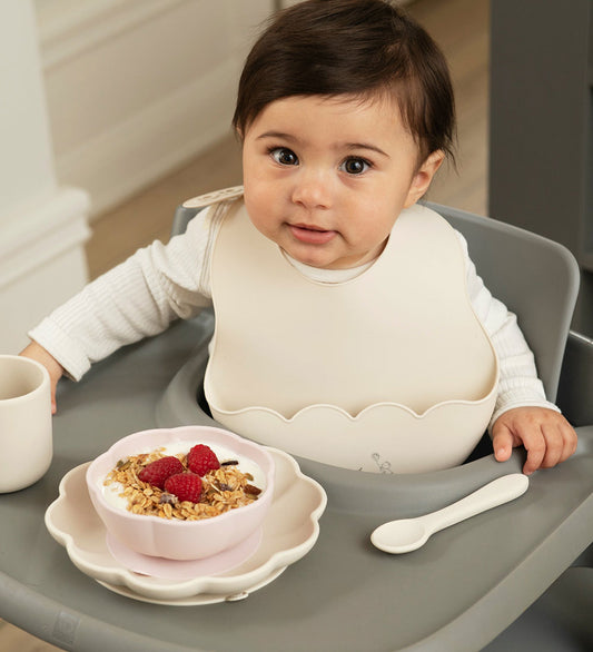 Jack o Juno Slabbetjes - Silicone - Poppy - Cream - Jack o Juno - OneSize - Slabbetjes