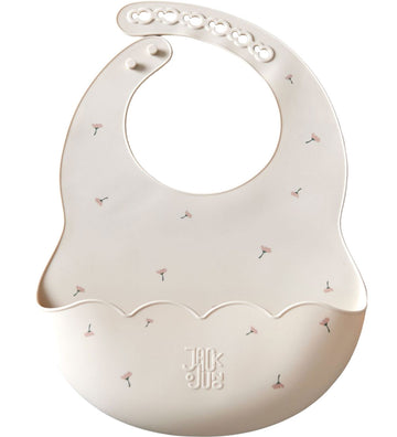 Jack o Juno Slabbetjes - Silicone - Poppy in bloei - Cream m. Pr - Jack o Juno - OneSize - Slabbetjes