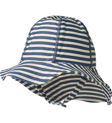 Wheat Zonnehoed - UV40+ - Bora - Blue Stripe - Wheat - 48-51 cm - Zwemhoedjes
