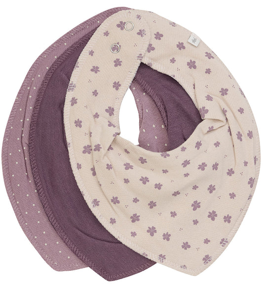 Pippi Kwijlslabbetje - Puntig - 3-pack - Elderberry - Pippi Baby - OneSize - Kwijlsjaaltjes