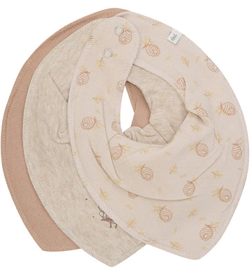 Pippi Slabbetjes - Puntig - 3-pack - Regenachtige dag - Pippi Baby - OneSize - Kwijlsjaaltjes