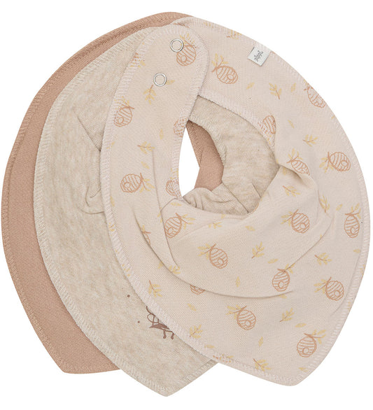 Pippi Slabbetjes - Puntig - 3-pack - Regenachtige dag - Pippi Baby - OneSize - Kwijlsjaaltjes