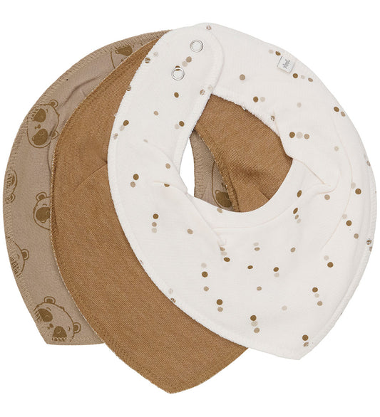Pippi Kwijlslabbetje - Puntig - 3-pack - Marshmallow White - Pippi Baby - OneSize - Kwijlsjaaltjes