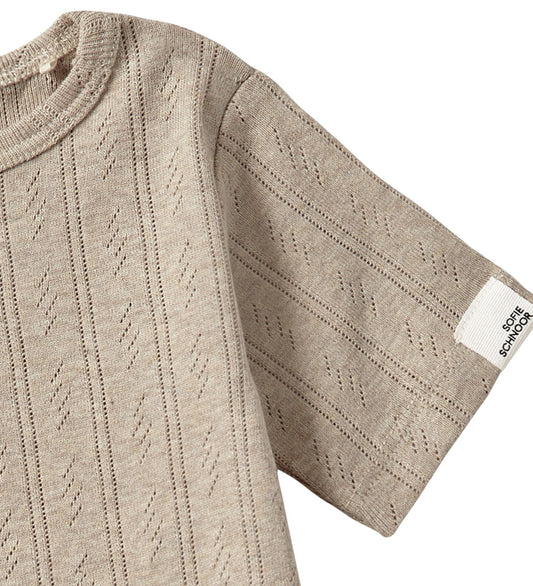 Sofie Schnoor Romper s/s - Beige - Sofie Schnoor - 1 jaar (80) - Rompers Korte Mouw