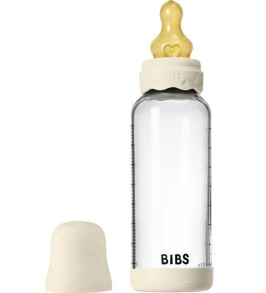 BIBS Bohemen Babyflesje - 240 ml - Glas/Natuurlijk Rubber - Ivor - BIBS - OneSize - Babyflesjes