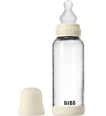 BIBS Babyflesje - 240 ml - Glas/Silicone - Ivory - BIBS - OneSize - Babyflesjes