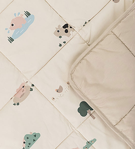 Done by Deer Speelmat - Tiny Farm - 80x100 cm - Zand - Done by Deer - OneSize - Speelmaten