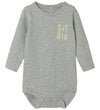 Name It Romper l/s - NbfLaby - Grey Melange - Name It - 74 - Rompers Lange Mouw
