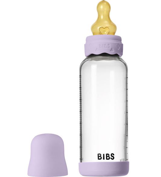 BIBS Bohemen Babyflesje - 240 ml - Glas/Natuurlijk Rubber - Viol - BIBS - OneSize - Babyflesjes