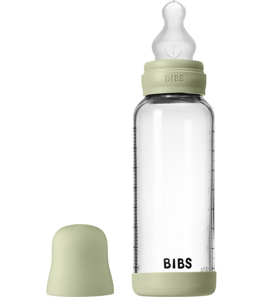 BIBS Babyflesje - 240 ml - Glas/Silicone - Sage - BIBS - OneSize - Babyflesjes